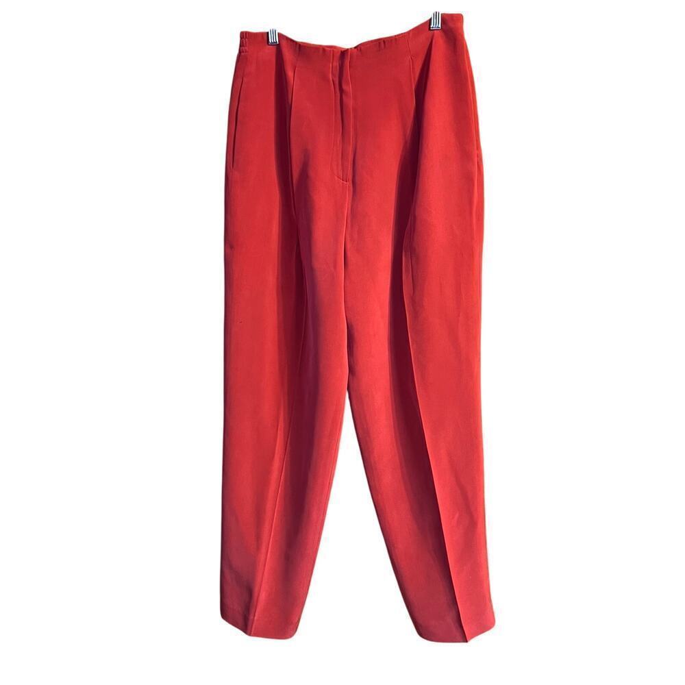 Valerie Stevens 100% Silk Women's Trousers. Dark Coral. Size 10 - Picture 1 of 7